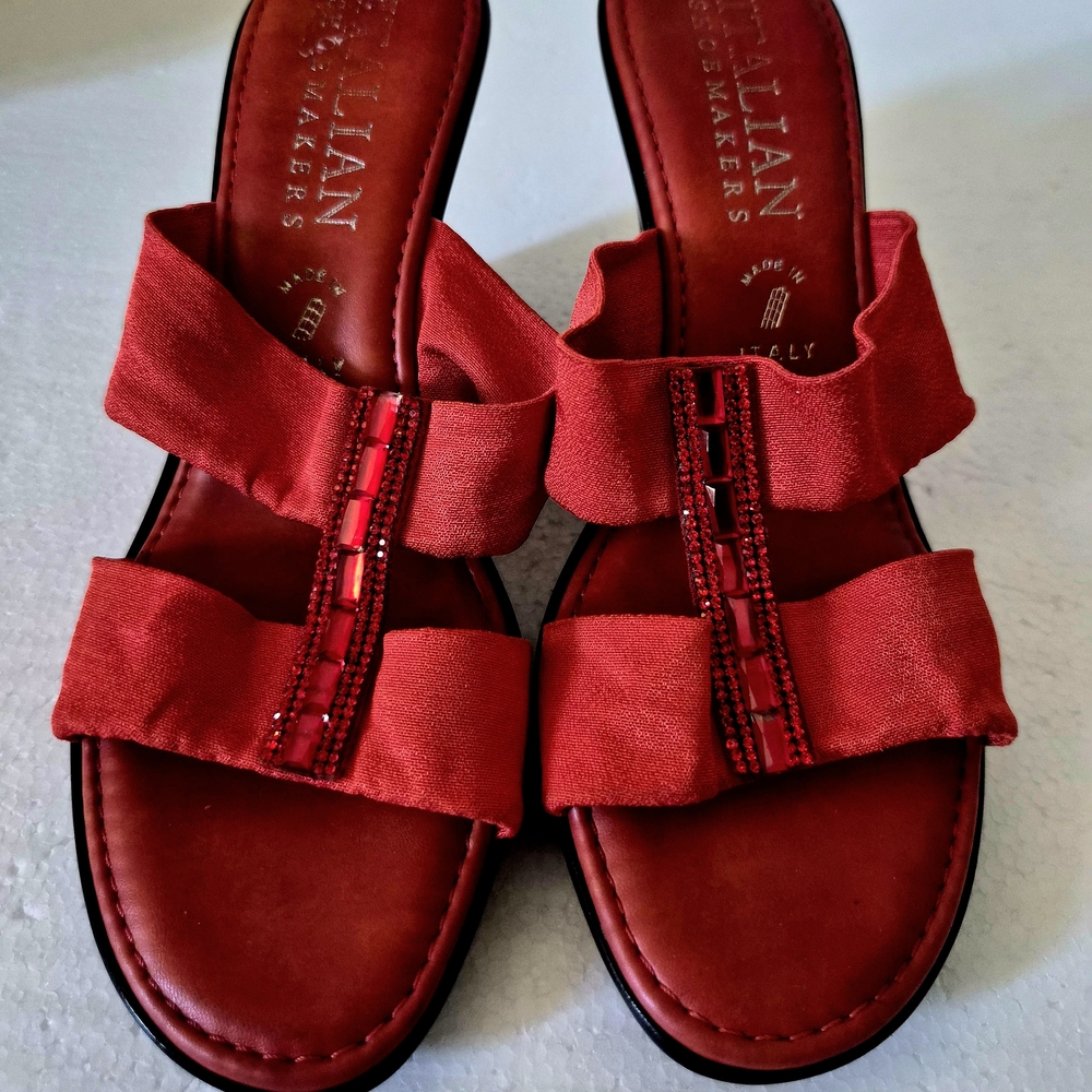 Italian Shoemakers Red Strappy Shoe Size 6